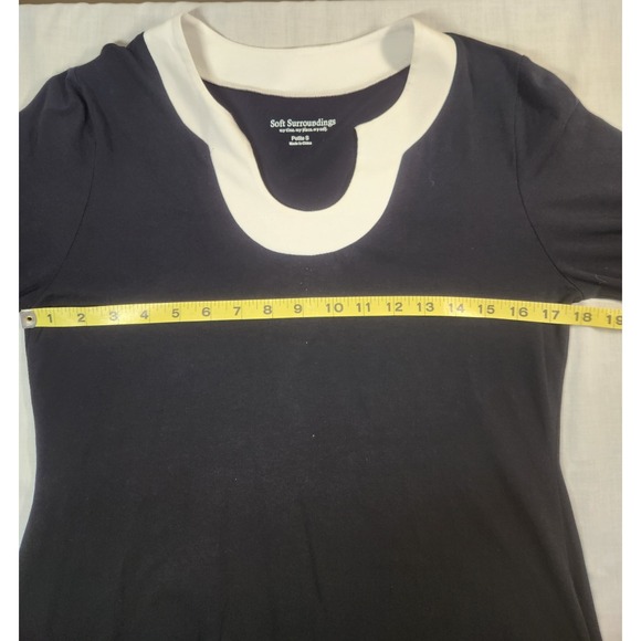 Soft Surroundings Women Black White Trim‎ Tunic-Size Petite Small Career Leisure - Picture 4 of 6